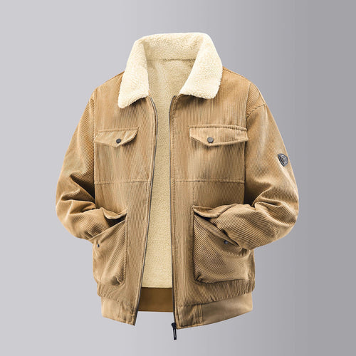 Herren kuschelige Teddy-Fleecejacke mit praktischen Brusttaschen und elastischen Bündchen Heidi-Mode