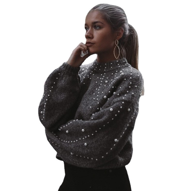 Damen modischer Pullover mit schimmernden Akzenten und lässigem Schnitt Heidi-Mode