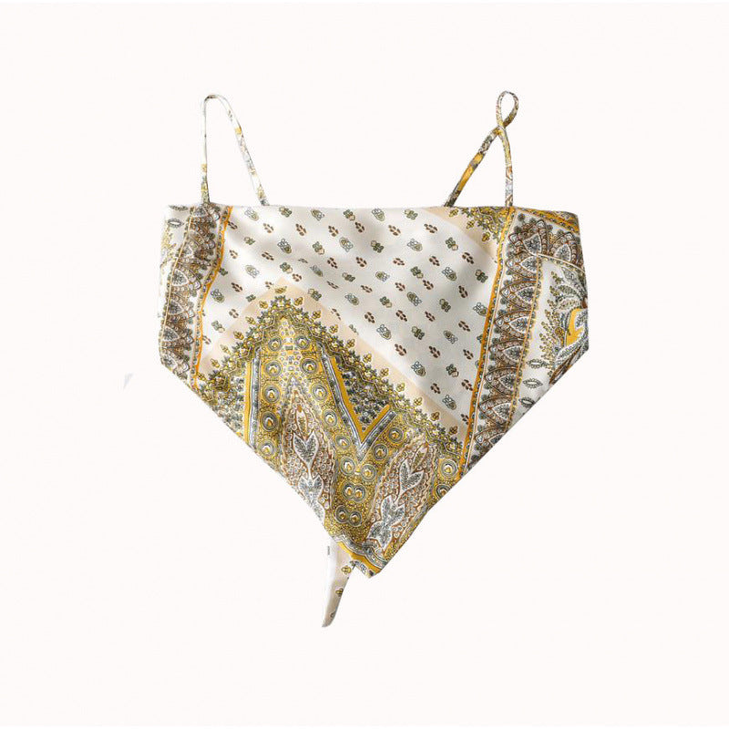 Femme Artistic Bandana Stil Crop Top Heidi-Mode