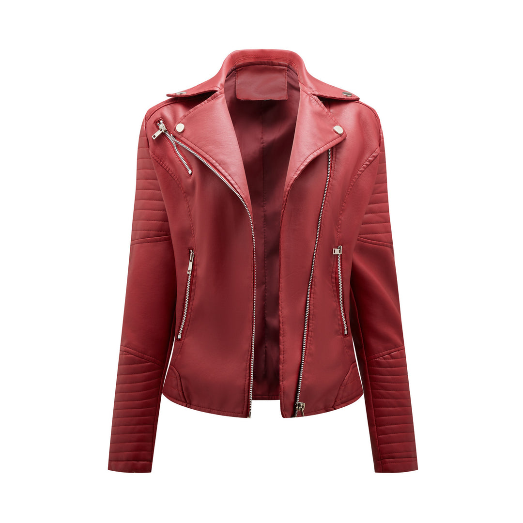 Damen Bikerjacke mit modischen Steppdetails und asymmetrischem Reißverschluss Heidi-Mode