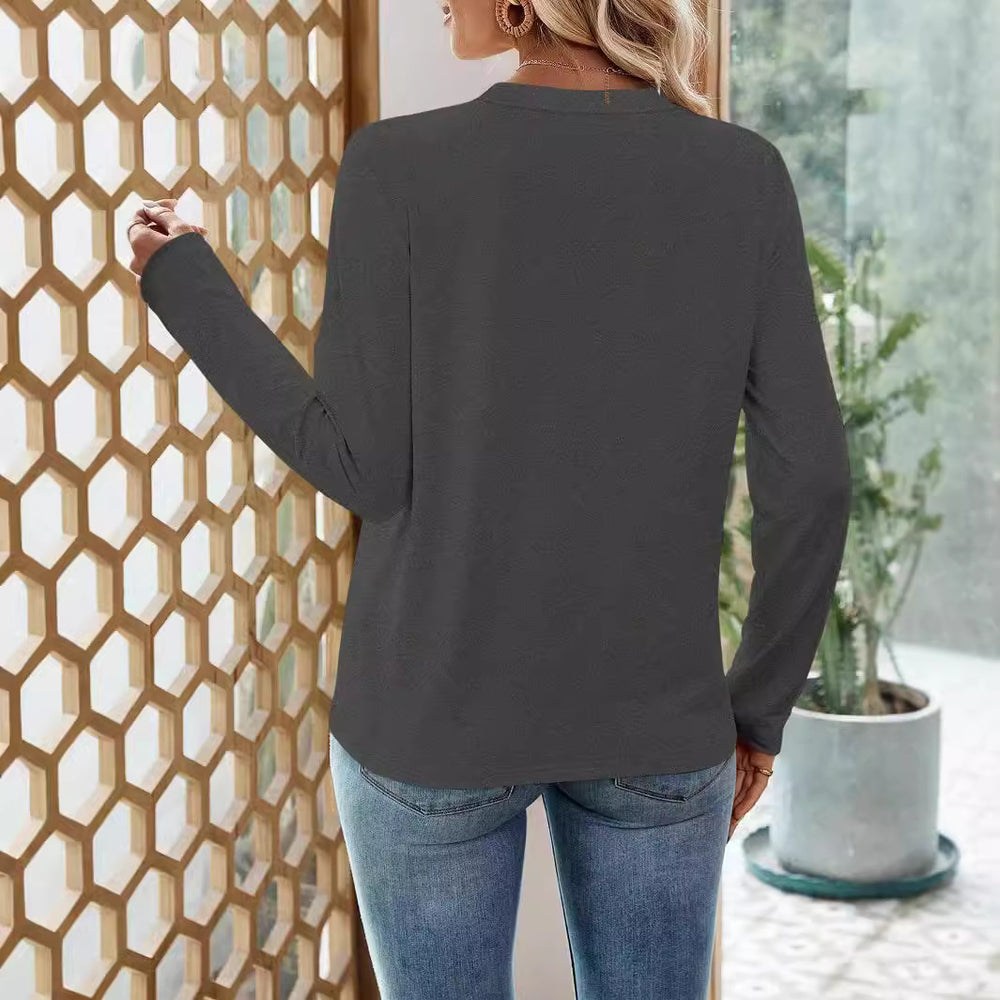 Damen lässiger Langarm-Pullover mit festlichem Bücher-Motiv Heidi-Mode