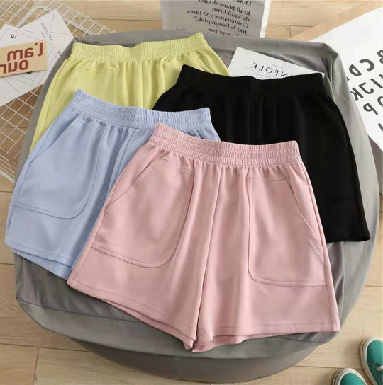 Damen bequeme Sport-Shorts mit elastischem Bund und praktischen Taschen Heidi-Mode
