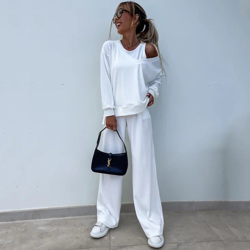 Damen elegantes und lockeres Sportset mit lässigem Schnitt Heidi-Mode