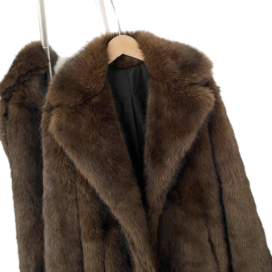 Damen Langhaarmantel für elegante Anlässe Heidi-Mode