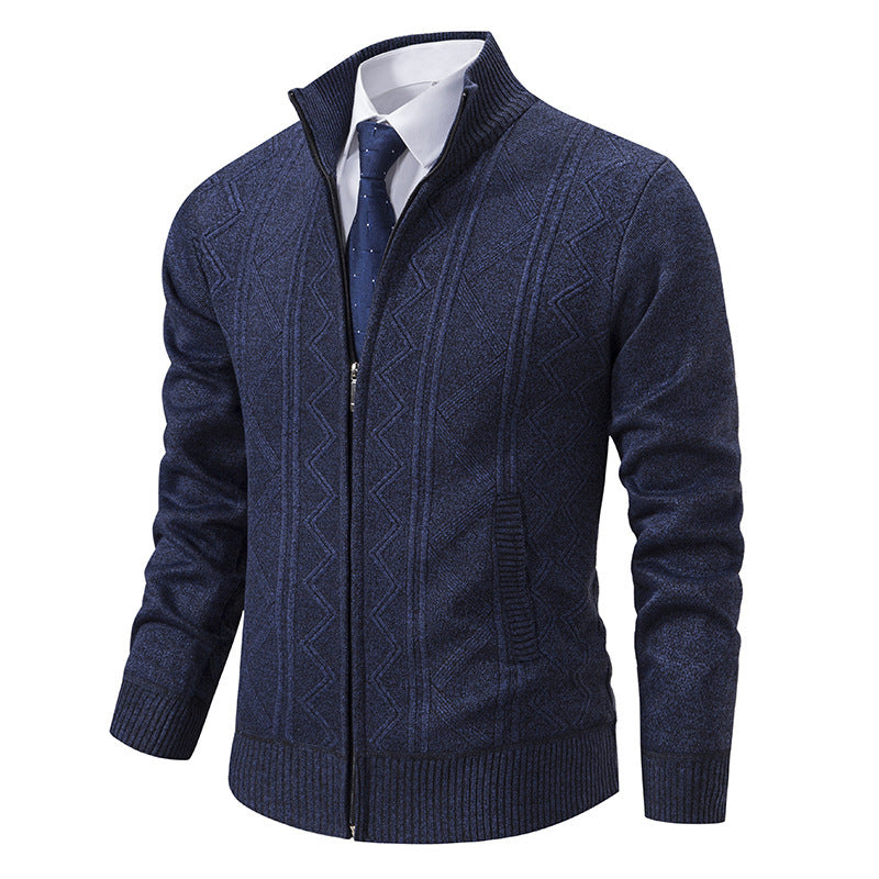 Herren Strickjacke mit modernem Zopfmuster Heidi-Mode