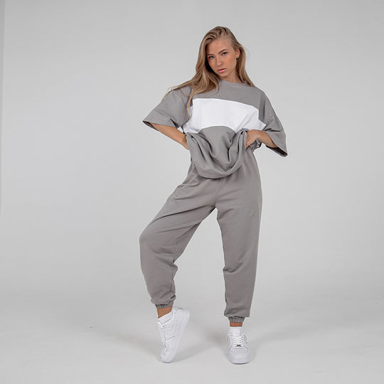 Damen modisches Sport-Loungewear-Set mit lässigem Oversized Oberteil und bequemen Jogginghosen Heidi-Mode