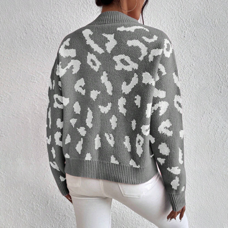 Damen modischer Pullover mit auffälligem Tiermuster und bequemer Passform Heidi-Mode