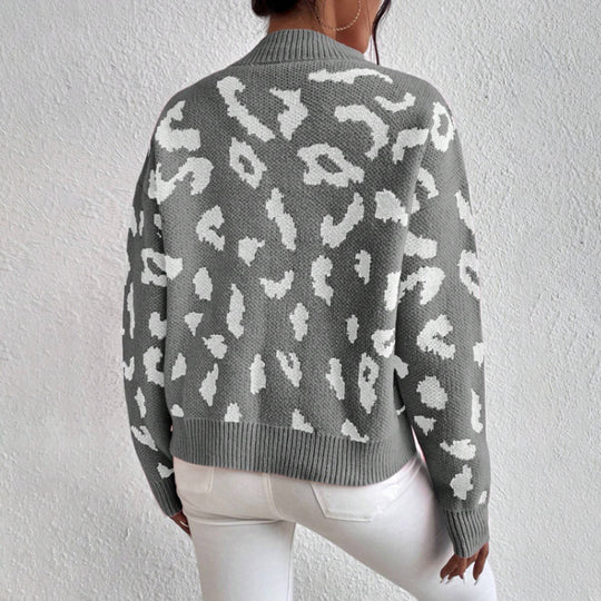 Damen modischer Pullover mit auffälligem Tiermuster und bequemer Passform Heidi-Mode