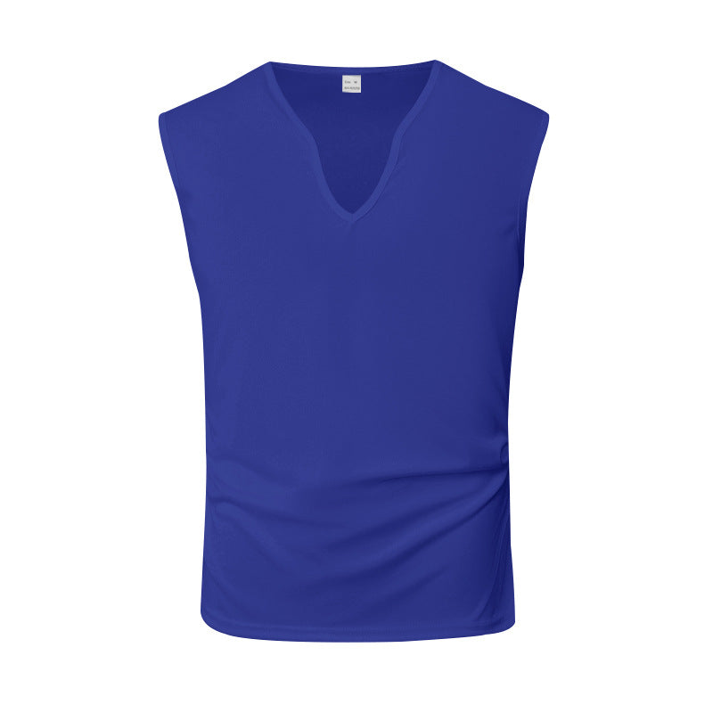 Herren ärmelloses V-Ausschnitt-Tanktop aus atmungsaktivem Stretchmaterial Heidi-Mode
