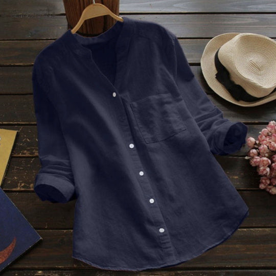 Damen Bluse mit eleganter Knopfleiste und moderner Passform Heidi-Mode