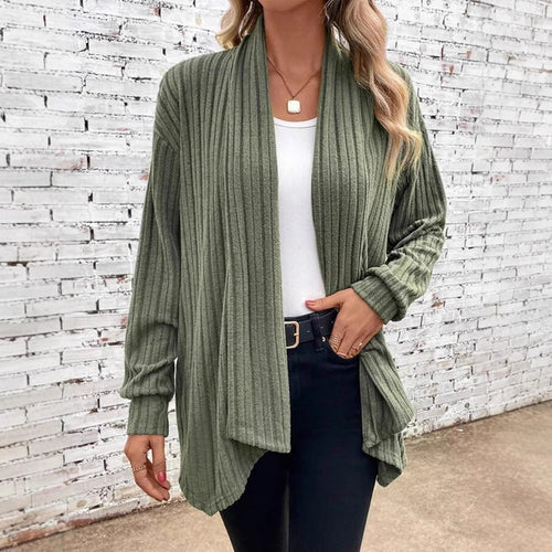 Damen angesagte Strickjacke mit strukturiertem Design und offenem Schnitt Heidi-Mode