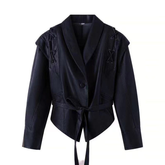 Damen Bikerjacke aus Kunstleder Heidi-Mode