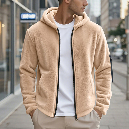 Herren Fleecejacke mit hohem Kragen und Wärmeisolierung Heidi-Mode