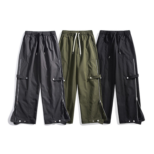 Damen moderne Cargo-Hose mit Reißverschluss und praktischen Taschen Heidi-Mode
