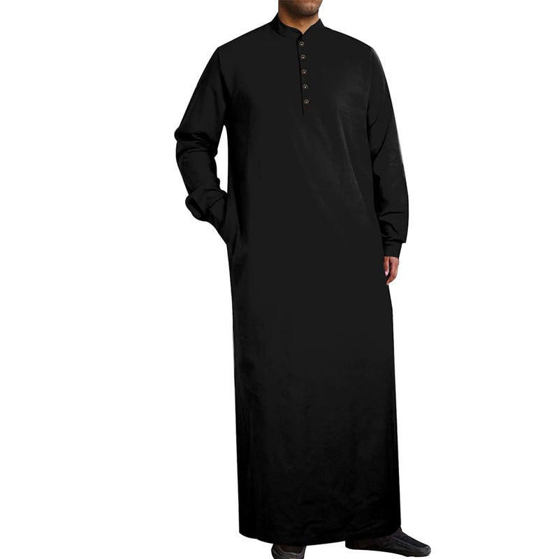 Herren moderner Kaftan mit Knopfleisten-Design und weichem Baumwollmaterial Heidi-Mode