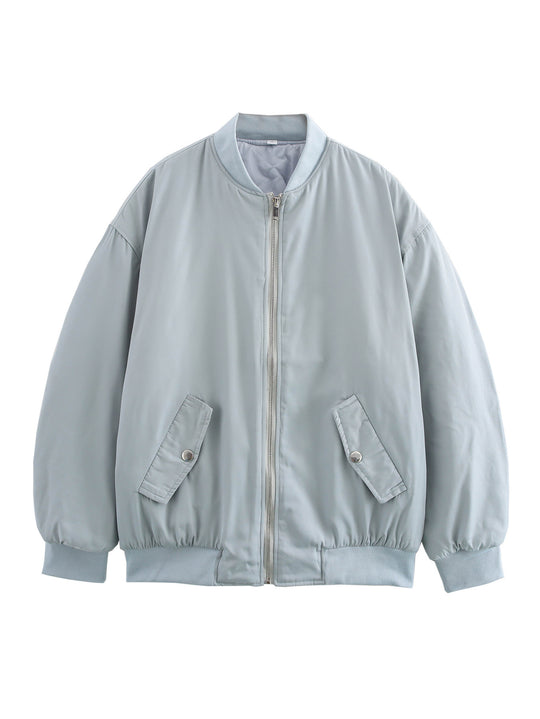 Damen modische Bomberjacke mit praktischen Taschen und hochgeschlossenem Kragen Heidi-Mode