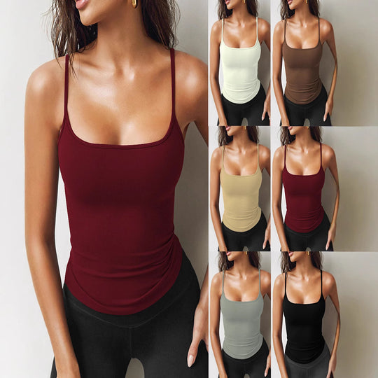 Damen Verstellbare Träger Rüschencamisole Heidi-Mode