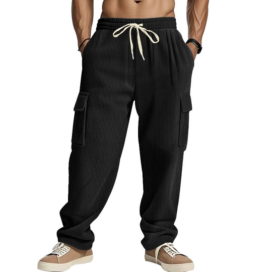 Herren Cargo-Hose mit gestreiftem Design und praktischen Seitentaschen Heidi-Mode