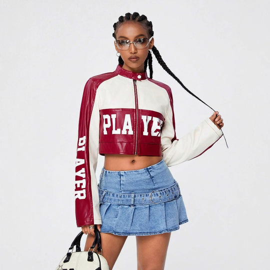 Damen cropped Jacke mit sportiven Akzenten Heidi-Mode