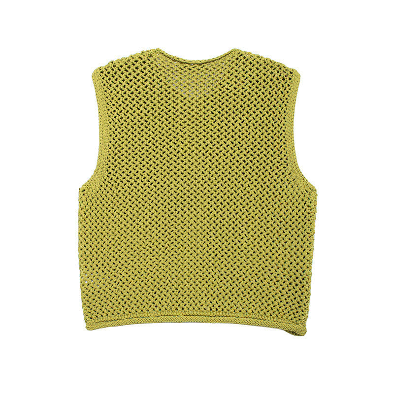 Damen Strickweste mit Knopfdetails und praktischen Taschen Heidi-Mode