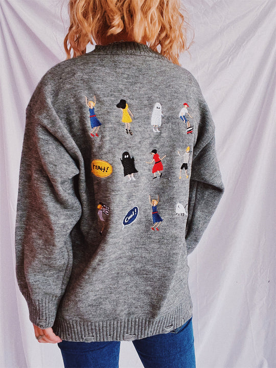 Damen pullover mit bunten Stickmotiven und lässigem Schnitt Heidi-Mode