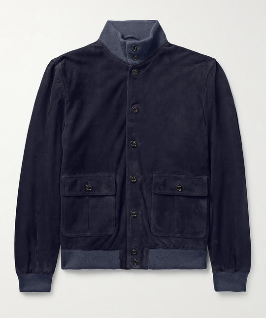 Herren funktionale Utility-Jacke mit hohem Kragen und aufgesetzten Taschen Heidi-Mode