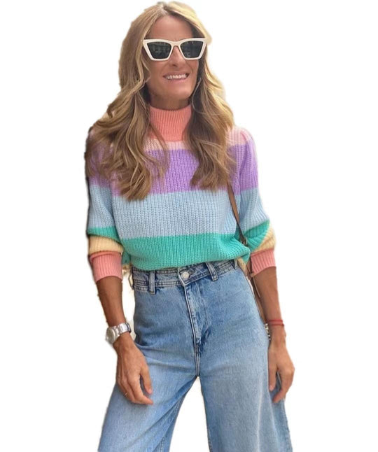 Damen modischer Strickpullover mit Farbverlauf Heidi-Mode