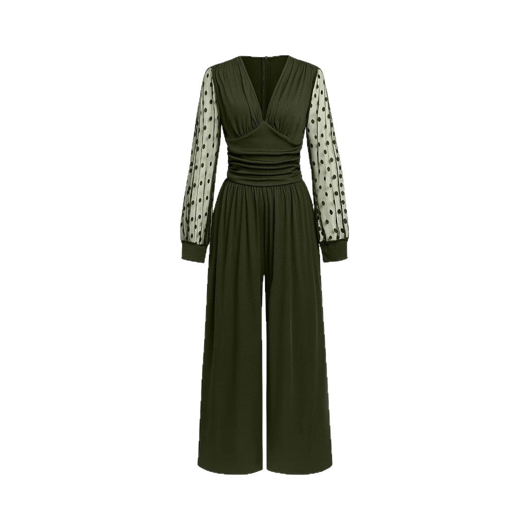 Damen Overall mit transparenten Puffärmeln Heidi-Mode