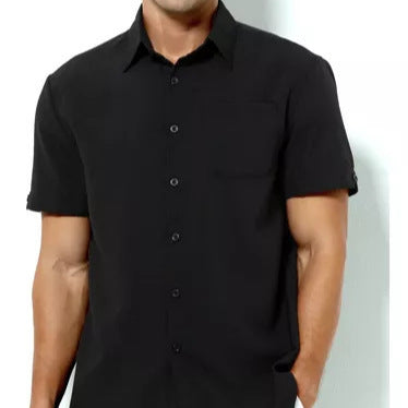 Herren Kurzarmhemd mit modernem Strukturmuster Heidi-Mode