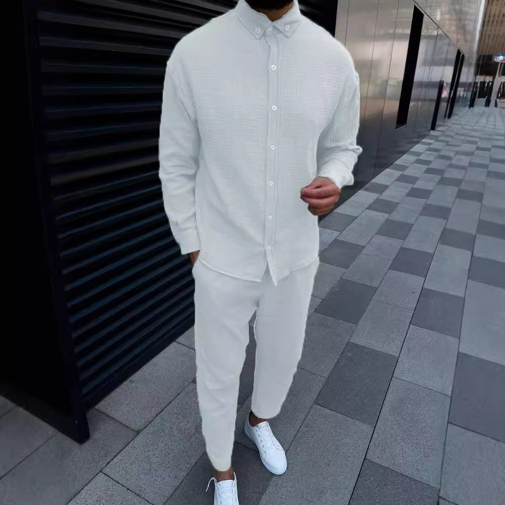 Herren Freizeithemd mit strukturiertem Stoff und elegantem Kragen Heidi-Mode