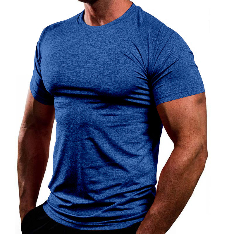 Herren Sportliches Basic T-Shirt aus atmungsaktiver Baumwolle Heidi-Mode