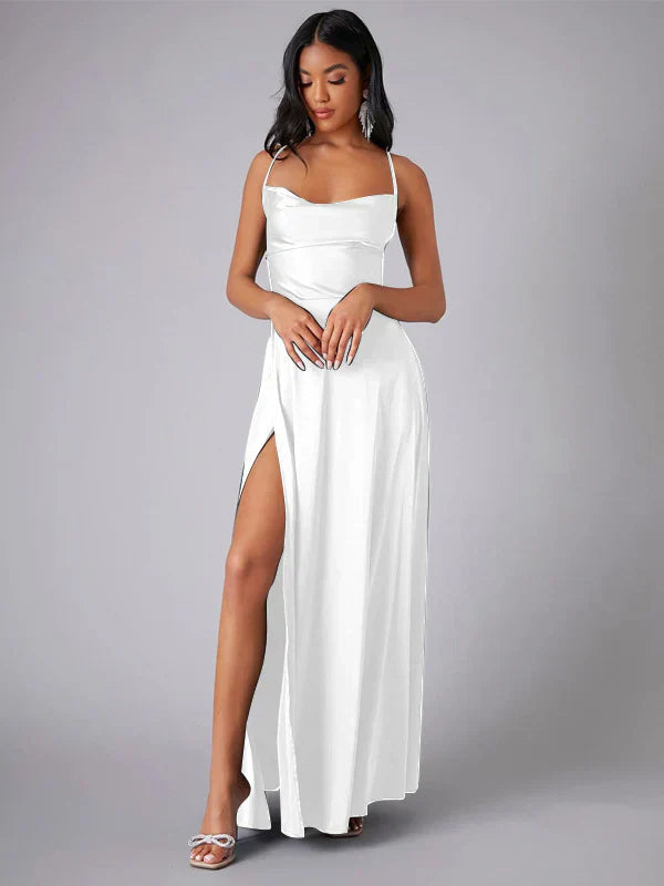 Heidi-Mode | Seiden-Maxikleid mit Geflochtenem Rücken Kleid Dich für Formelle Anlässe Lucette