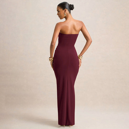 Damen Glamouröses Abendkleid mit raffiniertem Drapierungsdesign Heidi-Mode