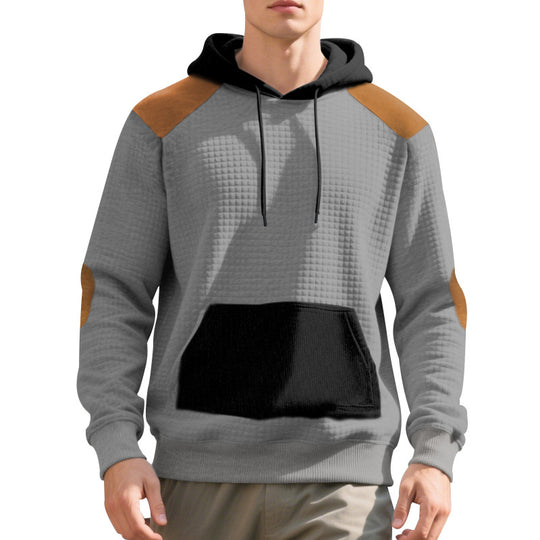 Herren Hoodie mit strukturiertem Stoff und kontrastierenden Details Heidi-Mode