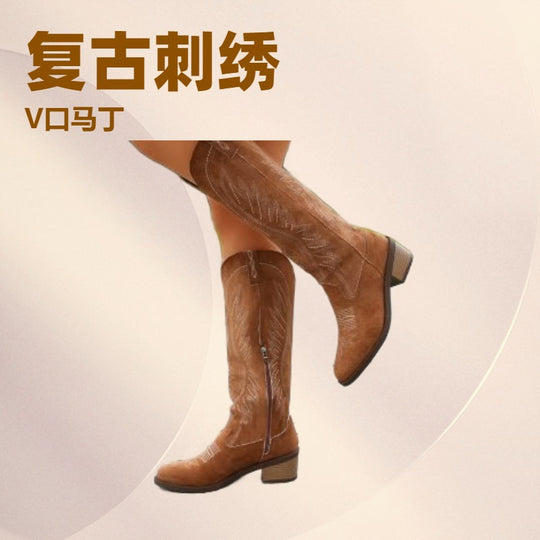 Damen Cowboystiefel mit eleganten Stickereien und hohem Komfort Heidi-Mode