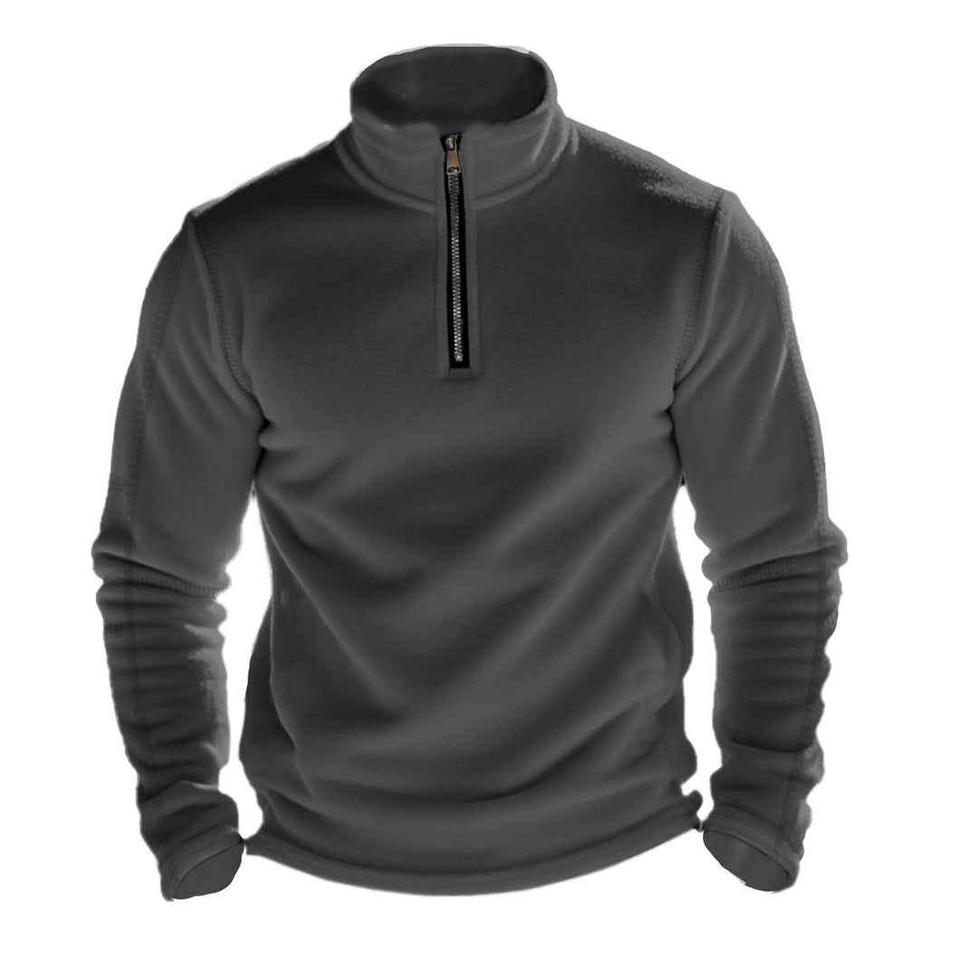 Herren Fleece-Kapuzenpullover mit halbem Reißverschluss Heidi-Mode