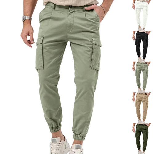 Herren Cargo-Hose mit  elastischem Bund und praktischen Taschen Heidi-Mode