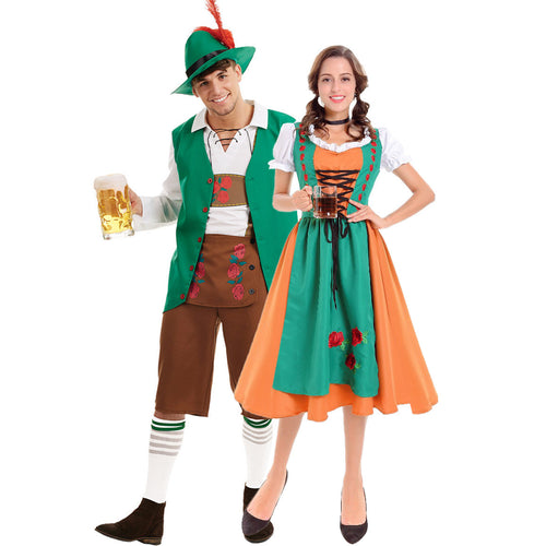 Damen Trachtenkleid mit romantischem Schnitt und verzierter Schürze Heidi