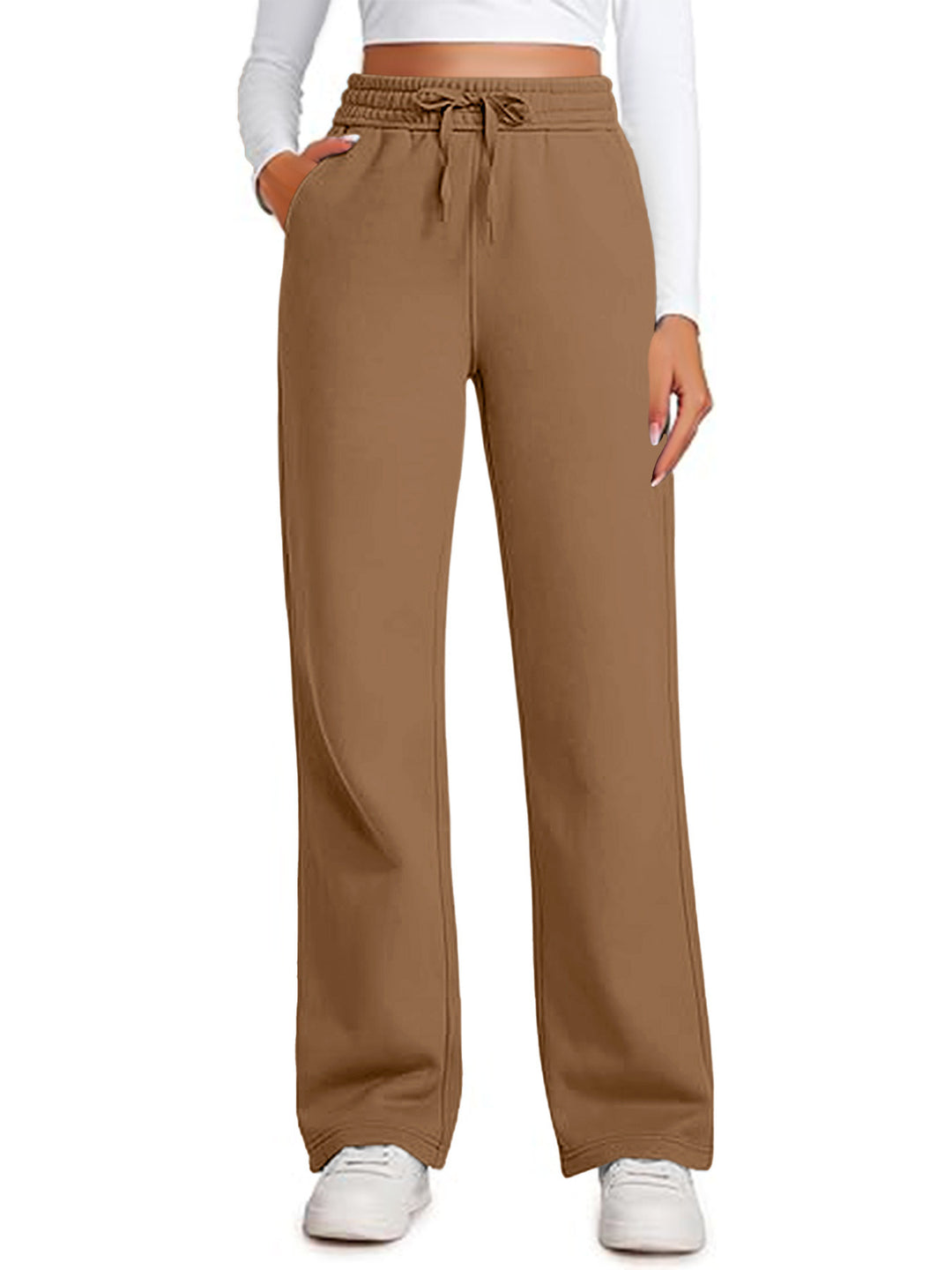 Damen Lässige Freizeithose mit weitem Schnitt und elastischem Bund Heidi-Mode