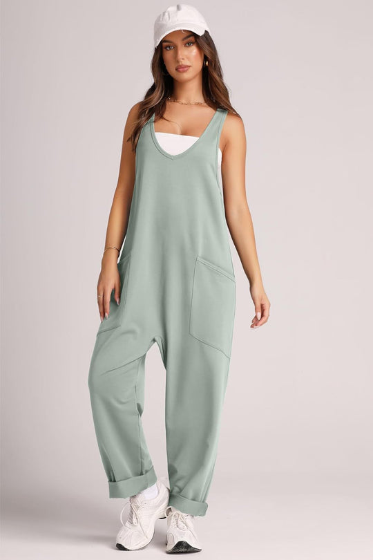 Damen Jumpsuit mit großzügigen Taschen und weichem Stretchmaterial Heidi-Mode