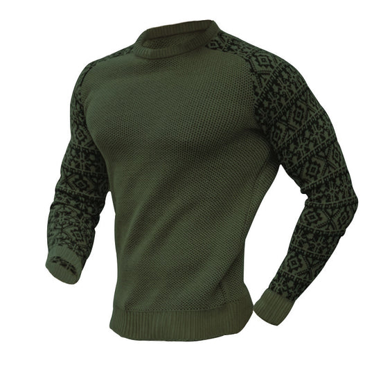 Herren Strickpullover mit grafischem Muster Heidi-Mode