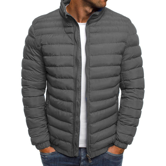 Herren leichte Steppjacke mit hohem Kragen und praktischen Taschen Heidi-Mode