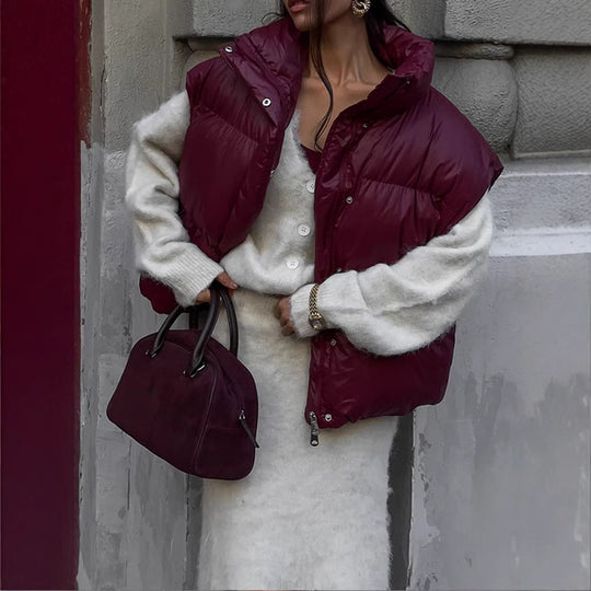 Damen Übergangsjacke im modischen Steppdesign mit hohem Kragen Heidi-Mode