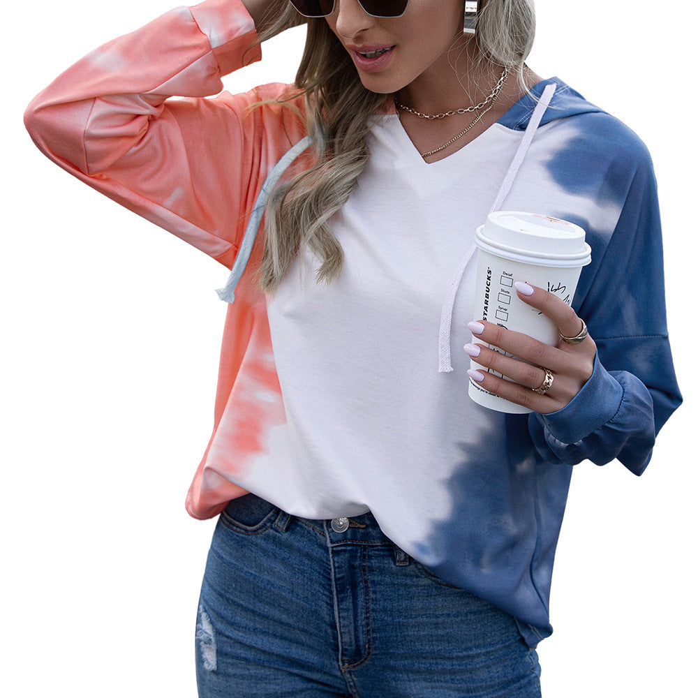 Damen lässiger Kapuzenpullover im modischen Tie-Dye-Design Heidi-Mode