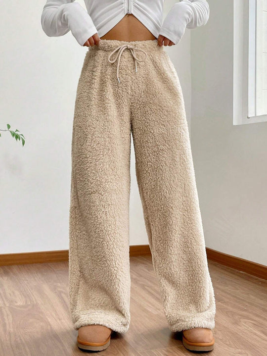 Damen kuschelige Fleece-Hose mit weitem Schnitt Heidi-Mode