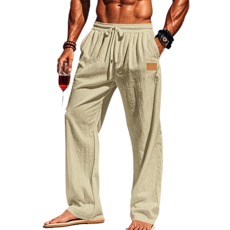 Herren Leichte Sommerhose mit elastischem Bund und seitlichen Taschen Heidi-Mode