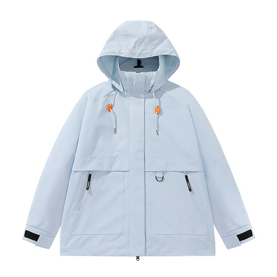 Herren funktionale Freizeitjacke mit verstellbarem Kapuzenkragen und großen Taschen Heidi-Mode