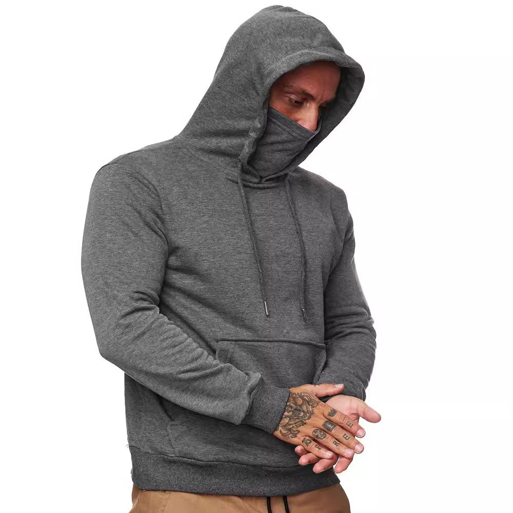 Herren Kapuzenpullover mit multifunktionalem Kragen Heidi-Mode