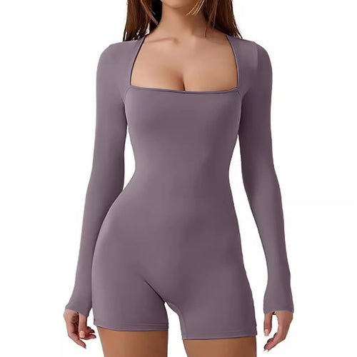 Damen Bodysuit mit langem Arm und modischem quadratischen Ausschnitt Heidi-Mode