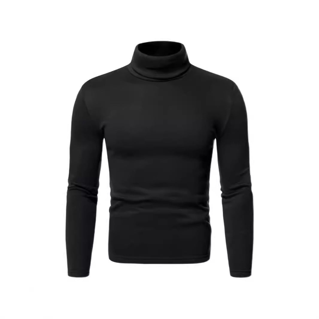 Herren Rollkragenpullover aus weichem Baumwollmix mit körperbetontem Schnitt Heidi-Mode